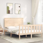 Estrutura de cama com cabeceira 120x200 cmmadeira maciça