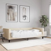 Sofá-cama com colchão 100x200 cm tecido cor creme