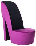 vidaXL Cadeira estilo sapato de salto alto veludo roxo
