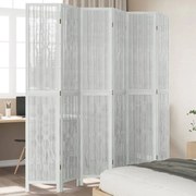 vidaXL Biombo com 6 painéis madeira de paulownia maciça branco