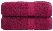 vidaXL Toalhas de bidé premium SOLUND 2 pcs 30x50 cm 600 gsm bordô