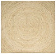 vidaXL Tapete Natural e Branco 200 x 200 cm Juta