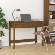vidaXL Secretária com gavetas 100x50x78 cm pinho maciço castanho-mel