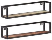 vidaXL Prateleiras de parede 2 pcs 80 cm madeira recuperada maciça