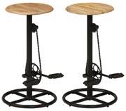 vidaXL Cadeiras de bar 2 pcs madeira de mangueira maciça
