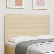 vidaXL Cabeceira Design Linhas Creme 140 cm Tecido