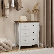 Cómoda de 3 gavetas dobrável em tecido para quarto Cómoda de estilo campestre 67,5 x 38,5 x 76,5 Cinzenta