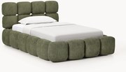 Cama de solteiro estofada em teddy-bouclé Tayla
