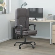 vidaXL Cadeira escritório massagens reclinável couro artificial cinza