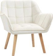HOMCOM Poltrona Moderna Poltrona de Leitura Estofada em Veludo com Assento Amplo Pés em Madeira  67x61,5x71 cm Creme | Aosom Portugal