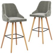 Cadeiras de bar 2 pcs veludo cinzento-claro