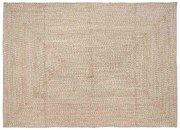 vidaXL Tapetes de área Retangular Natural e Branco 160 x 230 cm Juta