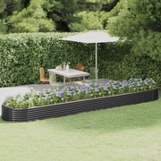 vidaXL Canteiro elevado jardim 507x100x36 aço revestido a pó antracite