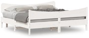 vidaXL Cama sem colchão 200x200 cm madeira de pinho maciça branco