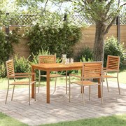 vidaXL Conjunto de Jantar para Jardim 5 pcs Bege 140 x 80 x 74 cm