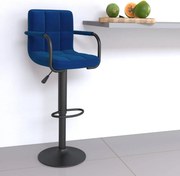 vidaXL Banco de bar tecido azul