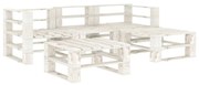 5 pcs conjunto lounge de jardim em paletes madeira branco