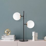 Candeeiro de Mesa Fazli – Preto, Dourado, Branco – 40 x 17 x 57 cm