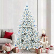 vidaXL Árvore de Natal Articulada Artificial Branco 210 cm PVC e Aço