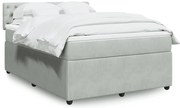 vidaXL Cama com molas/colchão 140x200 cm veludo cinzento-claro