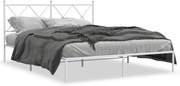 Estrutura de cama com cabeceira 150x200 cm metal branco