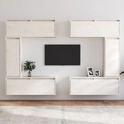 vidaXL Móveis de TV 6 pcs madeira de pinho maciça branco