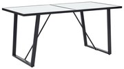 vidaXL Mesa de jantar 160x80x75 cm vidro temperado branco