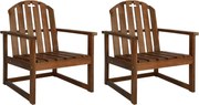 vidaXL Cadeiras de jardim 2 pcs madeira de acácia maciça