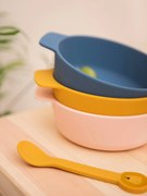 Lote de 2 colheres 1ª idade, em silicone, TRIXIE Animal amarelo