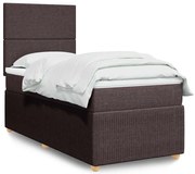 vidaXL Cama com molas/colchão 80x200 cm tecido castanho-escuro