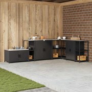 vidaXL Prateleira de Armazenamento de Cozinha Preto 60 x 50 x 92 cm