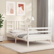 vidaXL Cama sem colchão 100x200 cm madeira de pinho maciça branco