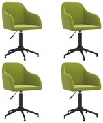 Cadeiras de jantar giratórias 4 pcs veludo verde-claro