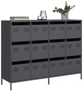 vidaXL Aparador 135x39x103,5 cm aço laminado a frio antracite