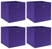 Caixas arrumação 4 pcs 28x28x28 cm tecido-não-tecido roxo