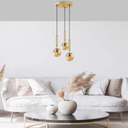 Candeeiro Chandelier King – Ouro Brilhante – 34 x 34 x 134 cm