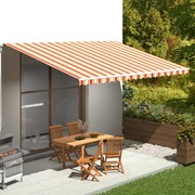 vidaXL Tecido de substituição para toldo 5x3,5 m amarelo e laranja