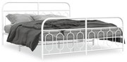 Estrutura de cama com cabeceira e pés 160x200 cm metal branco