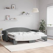 vidaXL Sofá-cama com gavetão 80x200 cm tecido cinzento-escuro