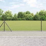 vidaXL Conjunto de Postes para Cerca Cinza Conjunto de 2 Cinza Metal