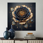 Rosa em aura dourada – Autocolante de parede