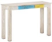 vidaXL Mesa consola 115x35x77 cm madeira de mangueira áspera branco