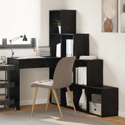 vidaXL Secretária de canto Carvalho preto 101,5 x 149,5 x 149,5 cm