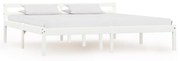 vidaXL Estrutura de cama 180x200 cm pinho maciço branco