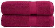 vidaXL Toalhas de banho premium SOLUND 2 pcs 70x140 cm 600 gsm bordô