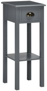 HOMCOM Mesa de Apoio com Gaveta e Prateleira de Armazenamento Estilo Moderno 30x30x75cm Branco