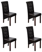 vidaXL Cadeiras de jantar 4 pcs couro artificial castanho