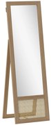 HOMCOM Espelho de Corpo Inteiro 160x50 cm Espelho de Pé ou de Parede com Moldura de Madeira e Suporte  Madeira | Aosom Portugal