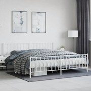 vidaXL Estrutura de cama com cabeceira e pés 200x200 cm metal branco