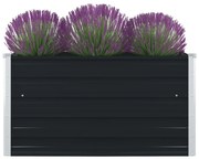vidaXL Canteiro jardim elevado 100x100x45 cm aço galvanizado antracite